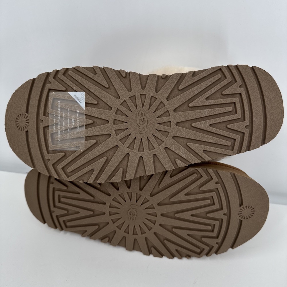 UGG Brand Disquette Platform Slippers Shoes Chestnut Size 7 NEW - Picture 8 of 10